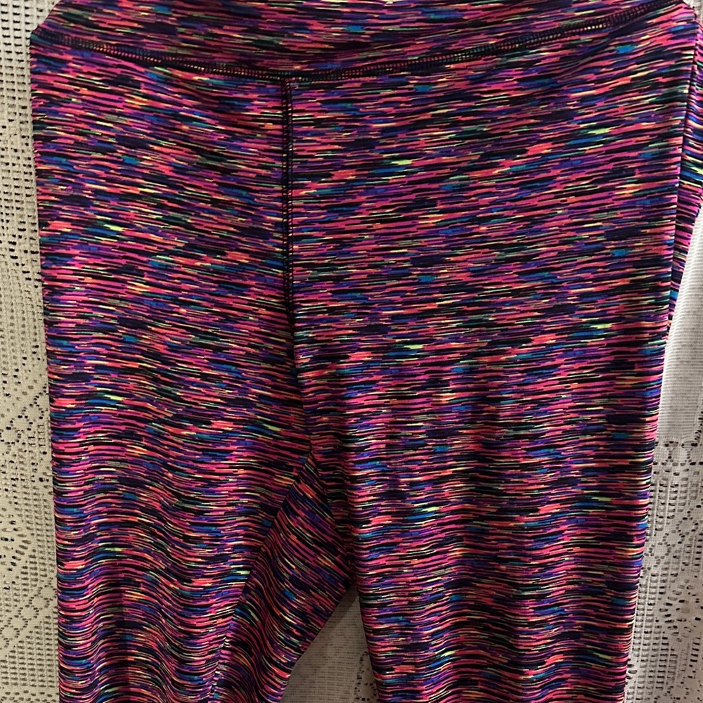 Lucie Rie Multicolor Space-Dye Leggings in Pink and Blue